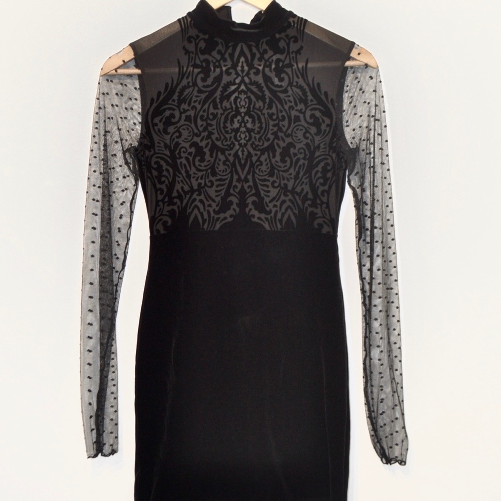 Intimately free people mesh polka dot velvet desss